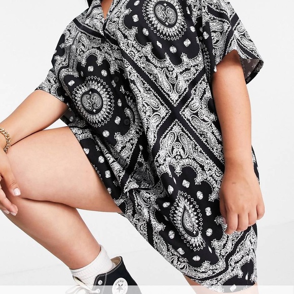Button down bandana oversized ASOS shirt/dress - Picture 2 of 2